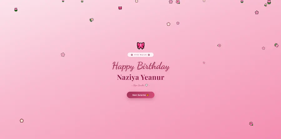 Birthday greeting page