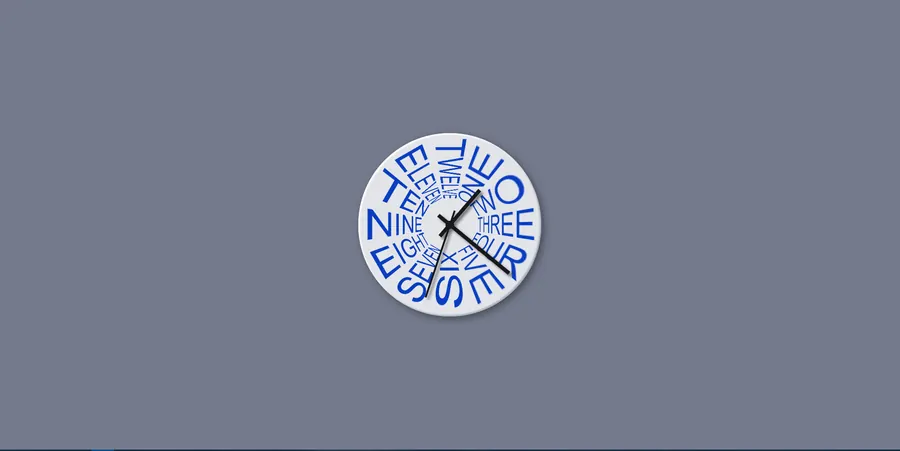 Interactive word-clock experiment — website preview